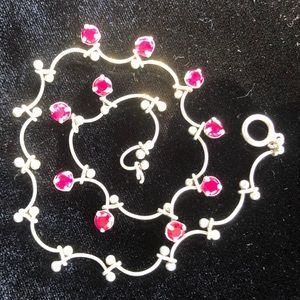 Beautiful double wrap silver and ruby bracelet